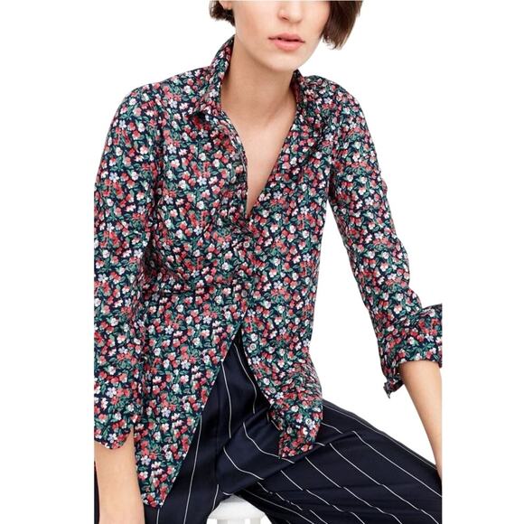 J. Crew Liberty Floral Long Sleeve Button Up Shirt Size 4 Multicolor - Picture 1 of 9